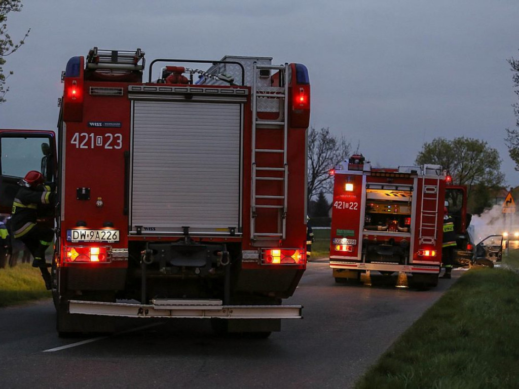 Pożar samochodu koło Przedmościa. Audi zapaliło się podczas jazdy!