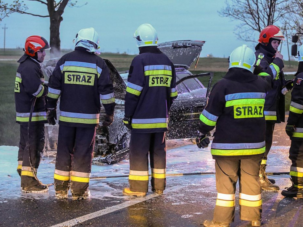 Pożar samochodu koło Przedmościa. Audi zapaliło się podczas jazdy!