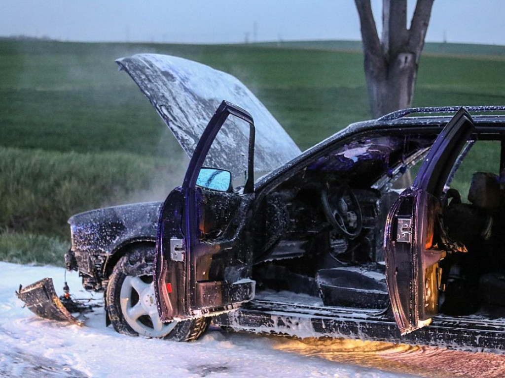 Pożar samochodu koło Przedmościa. Audi zapaliło się podczas jazdy!