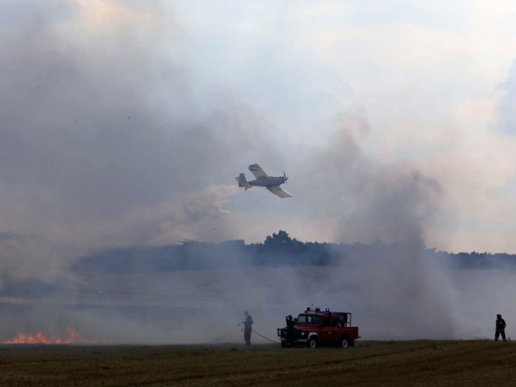 Strażacy walczą z żywiołem w morderczych warunkach! Płonie kilka hektarów ścierniska. ZOBACZ ZDJĘCIA