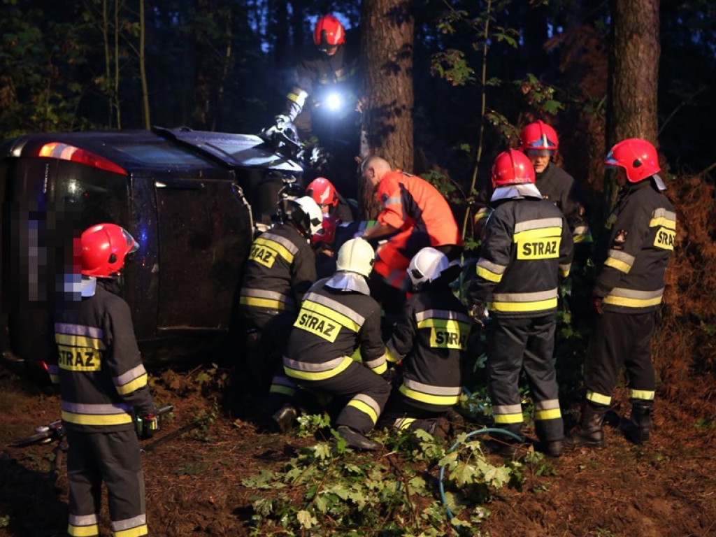 Uderzyła w dzika i dachowała w rowie. Wypadek koło Zaszkowa