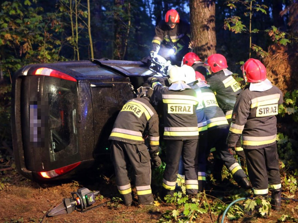 Uderzyła w dzika i dachowała w rowie. Wypadek koło Zaszkowa