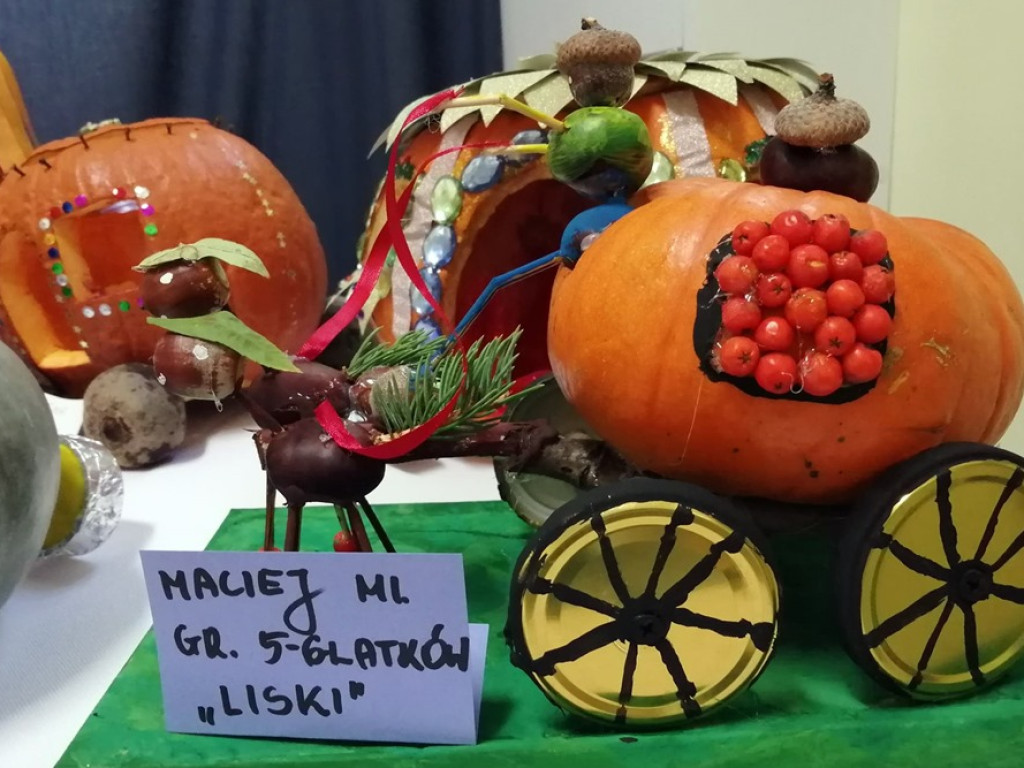Najazd pomarańczowych karoc na przedszkole nr 15. I wszystkie są z dyni. To trzeba zobaczyć