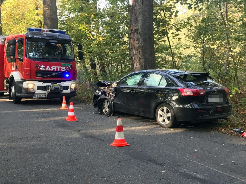 Laweta nie wyrobiła na zakręcie. Kolizja na drodze z Serbów do Goli