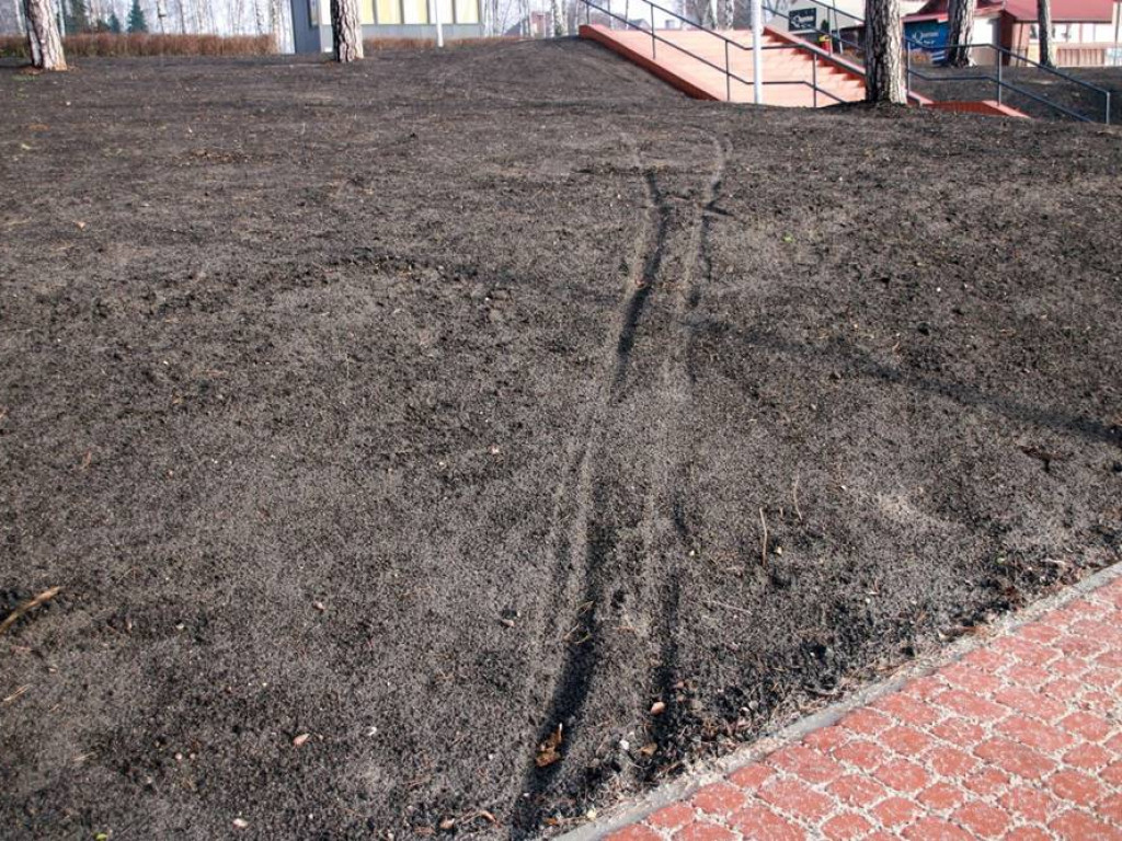 Ktoś urządził sobie rajd samochodem po nowej plaży w Sławie. Duże zniszczenia