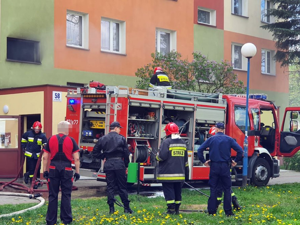 Pożar w mieszkaniu przy ul. Andromedy. 