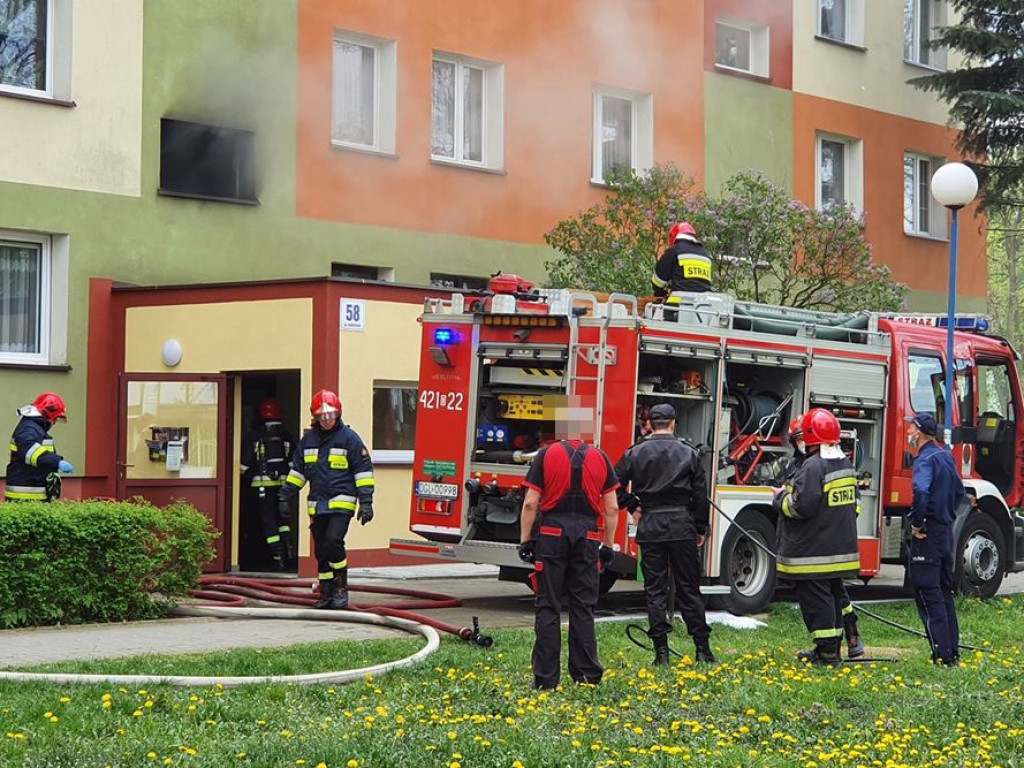 Pożar w mieszkaniu przy ul. Andromedy. 