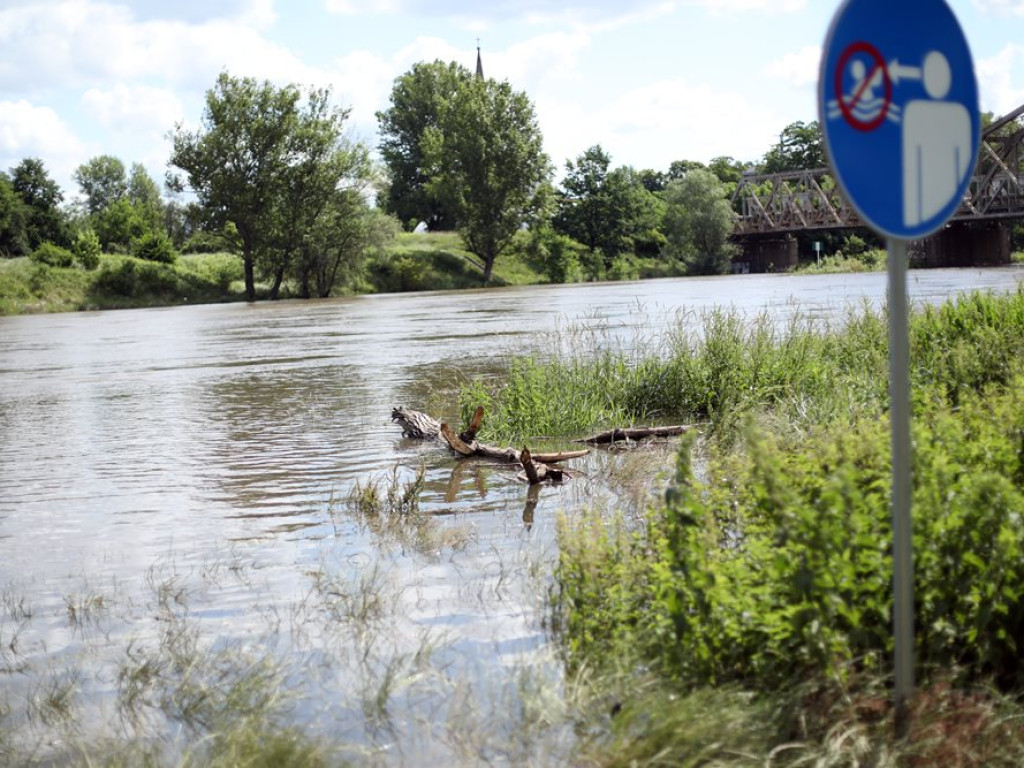 Odra przybiera i zbliża się do stanu alarmowego. Wędkarze: Woda zalewa plac festynowy