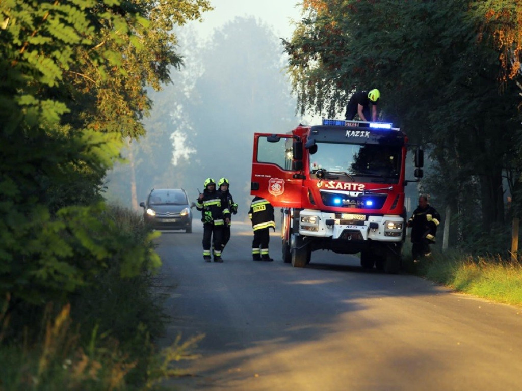 Duży pożar śmietniska na Biechowie. Wiele zastępów strażaków w akcji