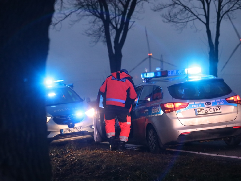 Samochód uderzył w drzewo. Ruch na drodze krajowej jest wahadłowy [ZDJĘCIA]
