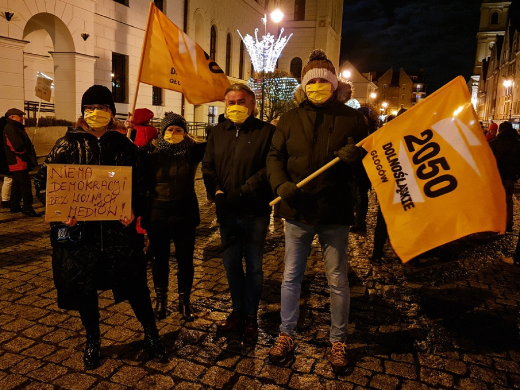 Wolne media. Protest w Głogowie. 