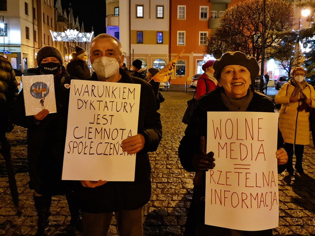 Wolne media. Protest w Głogowie. 