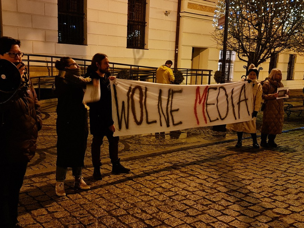 Wolne media. Protest w Głogowie. 