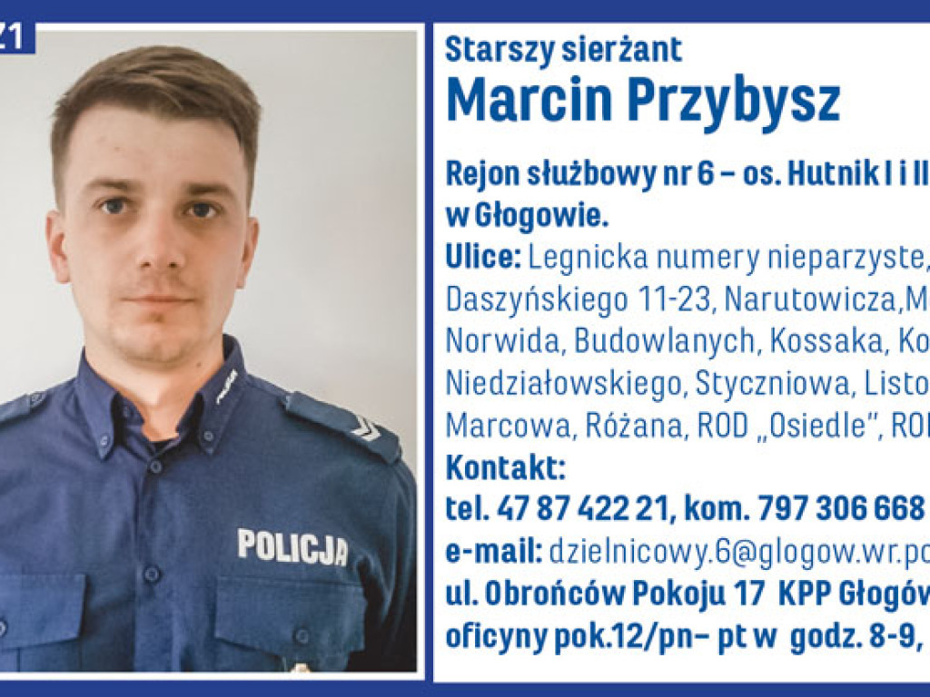 Najpopularniejszy dzielnicowy powiatu głogowskiego 2022 roku