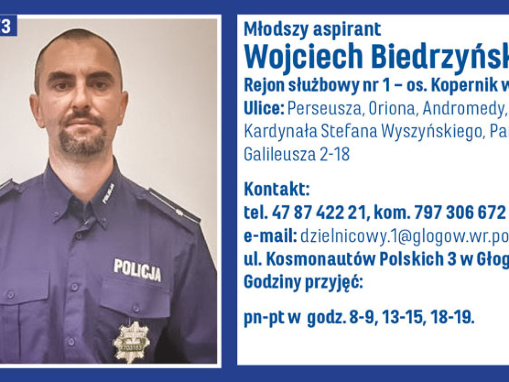 Najpopularniejszy dzielnicowy powiatu głogowskiego 2022 roku