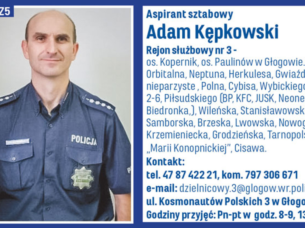 Najpopularniejszy dzielnicowy powiatu głogowskiego 2022 roku