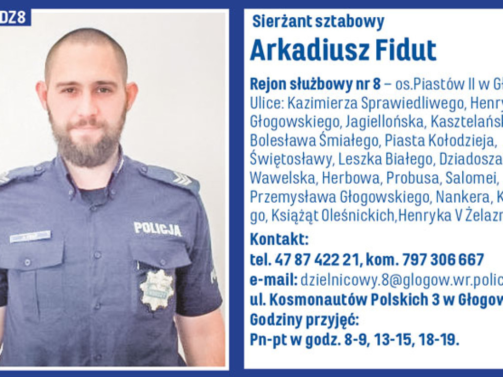 Najpopularniejszy dzielnicowy powiatu głogowskiego 2022 roku