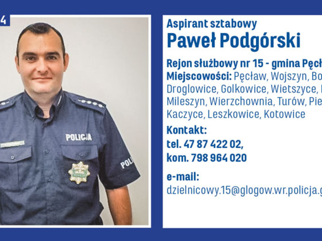 Najpopularniejszy dzielnicowy powiatu głogowskiego 2022 roku