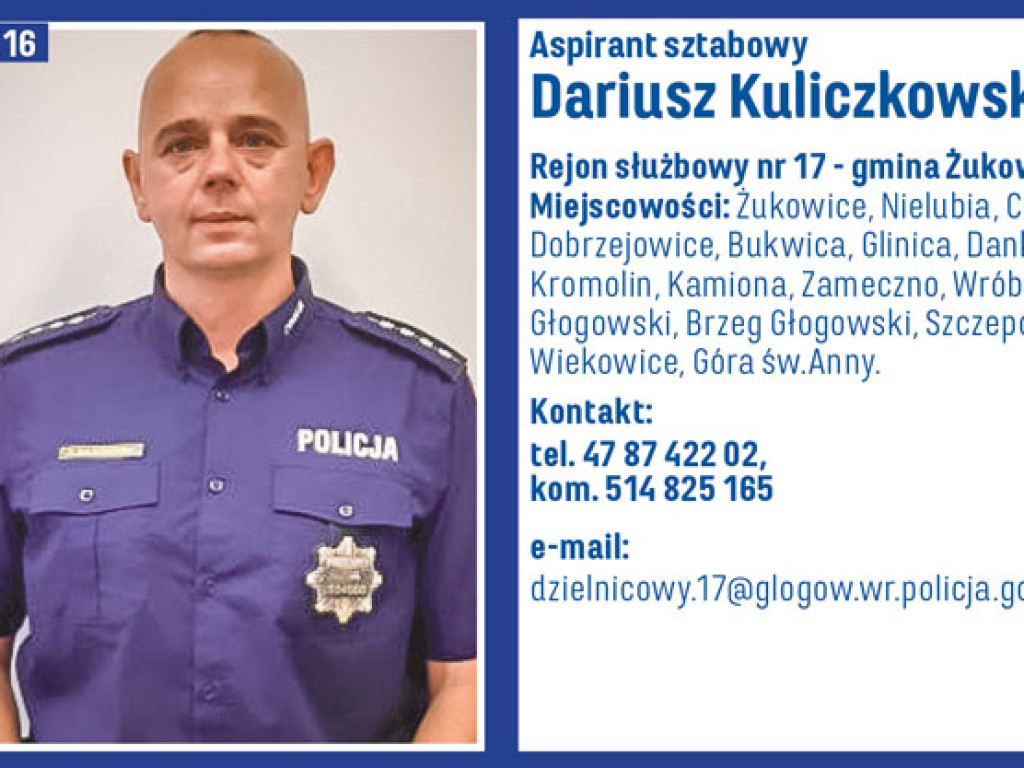 Najpopularniejszy dzielnicowy powiatu głogowskiego 2022 roku