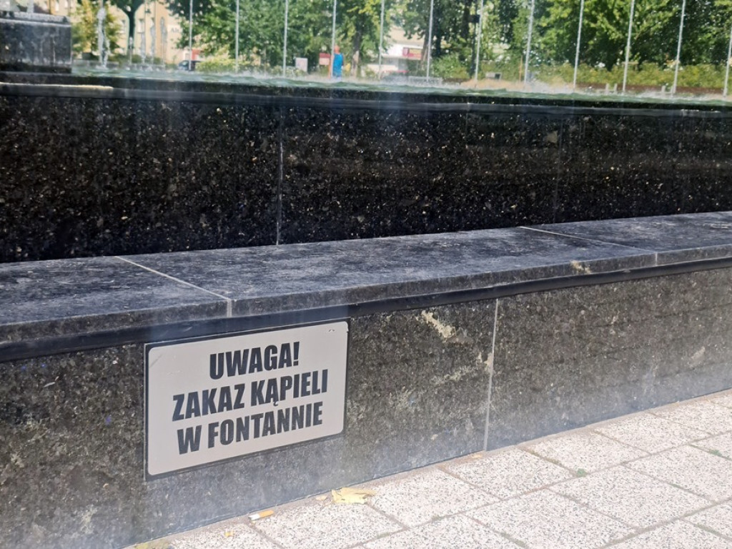 I chlup do wody! Rozebrał się i kąpał w fontannie [ZDJĘCIA]