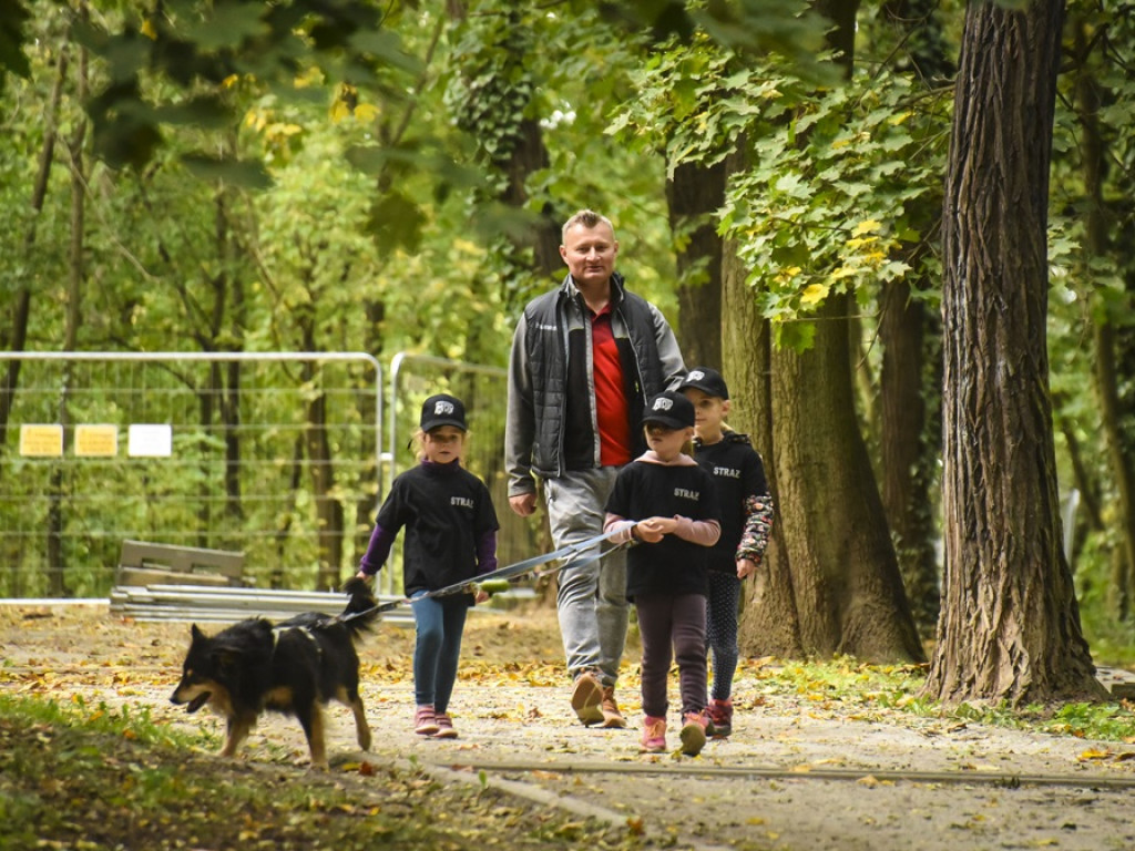 Dzieci z OSP wyprowadziły psy na spacer, ale i przyniosły im karmę [ZDJĘCIA]