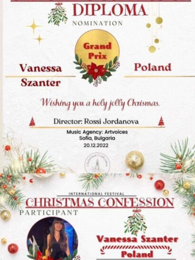 Vanessa Szanter kolęduje i podbija serca jury. Niesamowite osiągnięcia artystki w konkursach świątecznych
