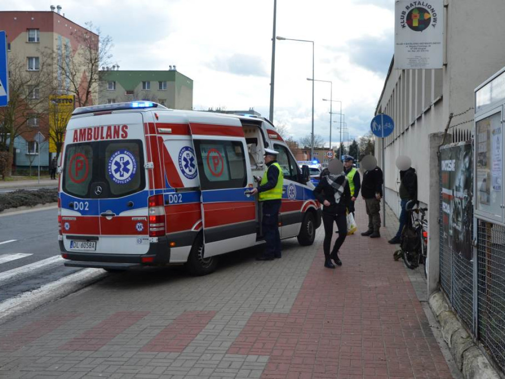 Potrącenie rowerzysty na przejściu dla pieszych na Wojska Polskiego