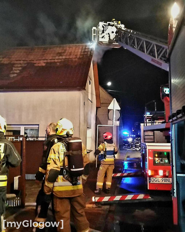 Pożar domu jednorodzinnego w Grębocicach