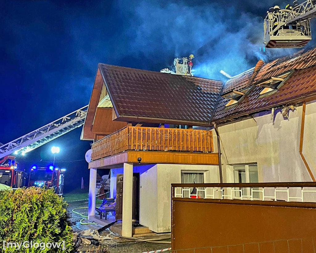Pożar domu jednorodzinnego w Grębocicach