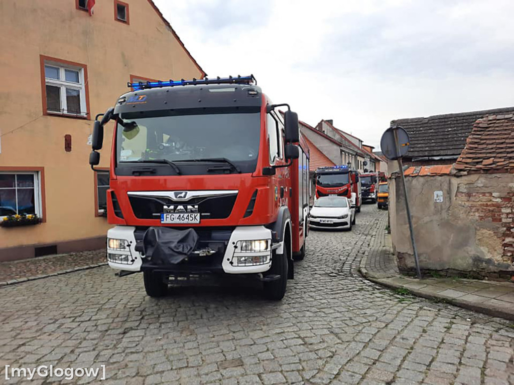Pożar poddasza w Sławie