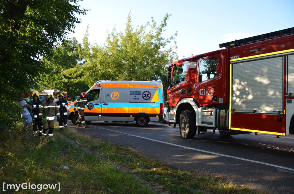 Wypadek koło Głogowa. Droga na Sławę zablokowana