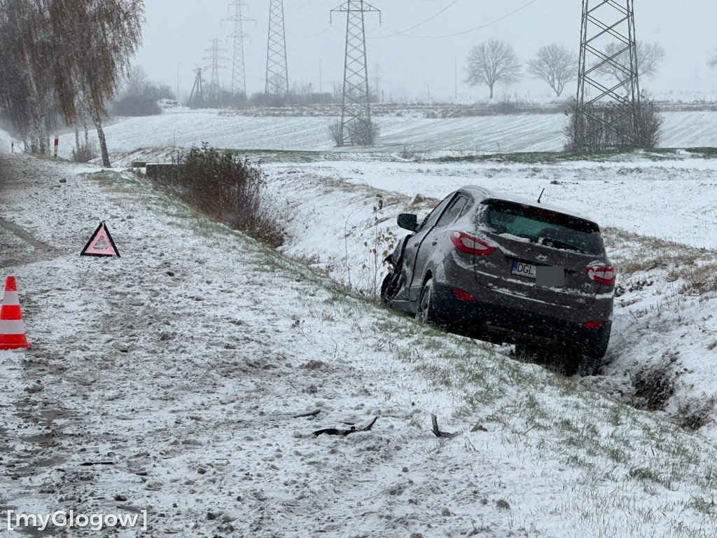 Kolizja na drodze dojazdowej do Ronda Hutników