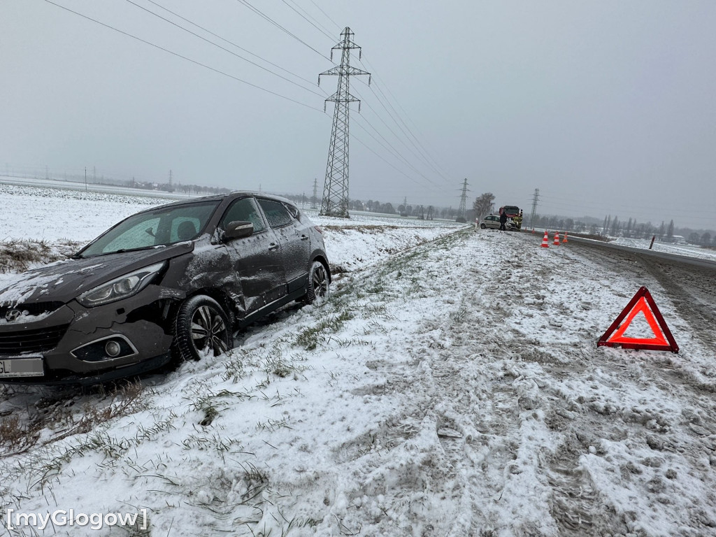 Kolizja na drodze dojazdowej do Ronda Hutników