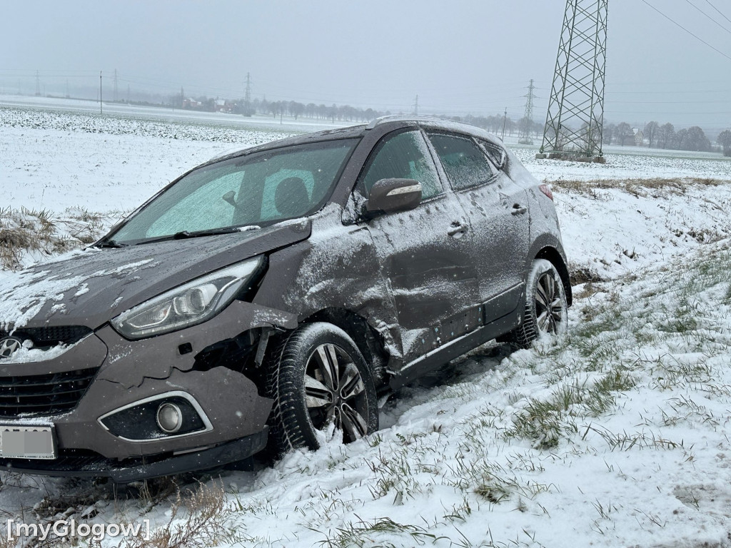 Kolizja na drodze dojazdowej do Ronda Hutników