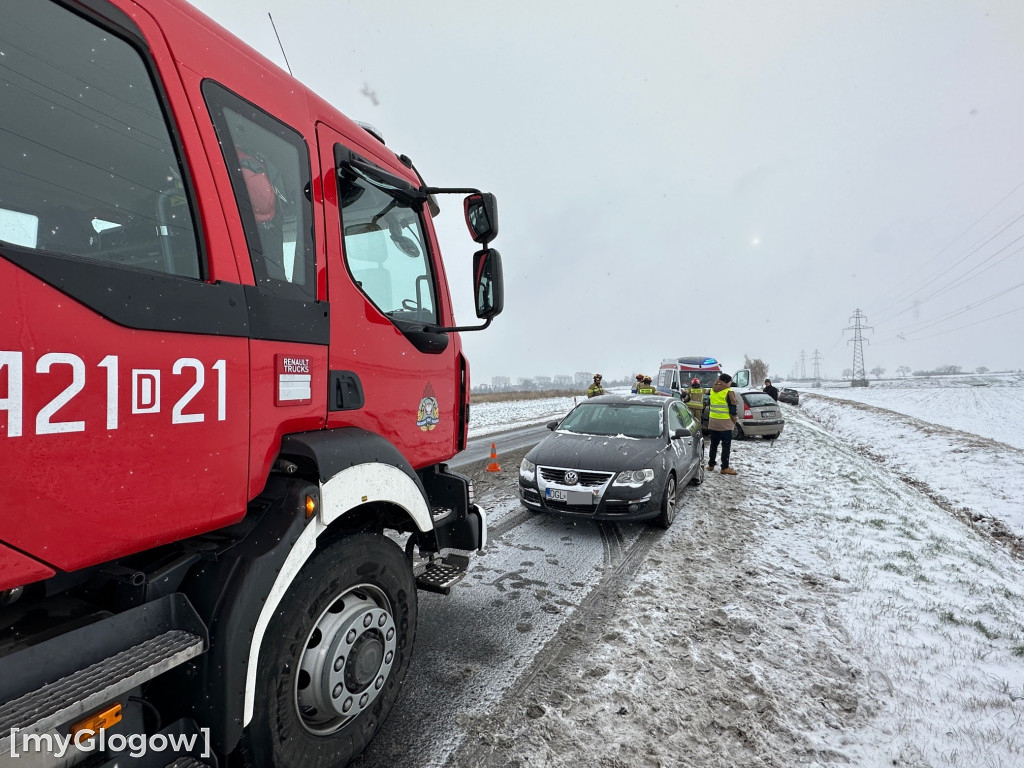 Kolizja na drodze dojazdowej do Ronda Hutników