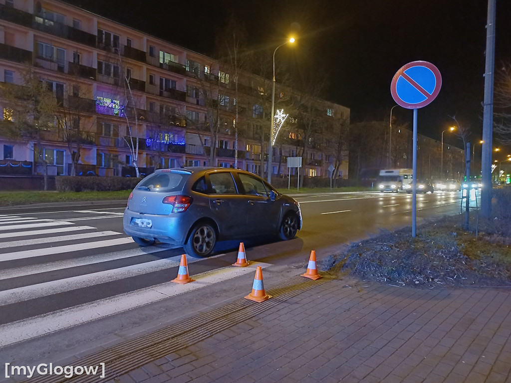 Potrącenie pieszego na Obrońców Pokoju w Głogowie