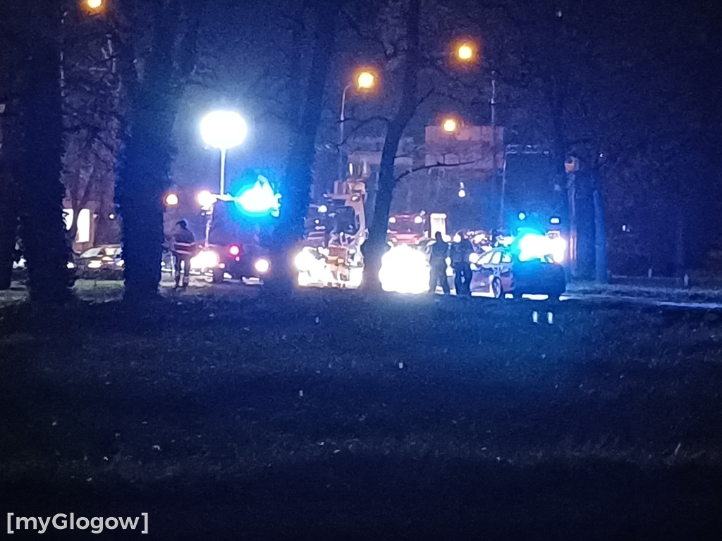 Duże rondo w Głogowie zablokowane. Kierowca ściął słup