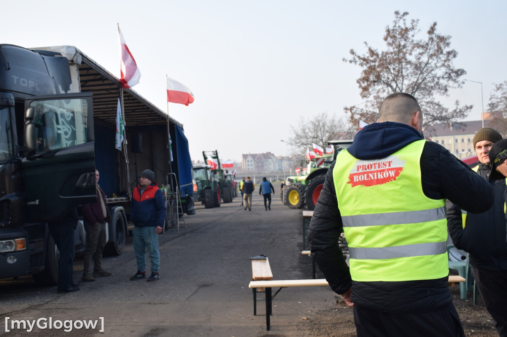 Drugi dzień protestu rolników w Głogowie