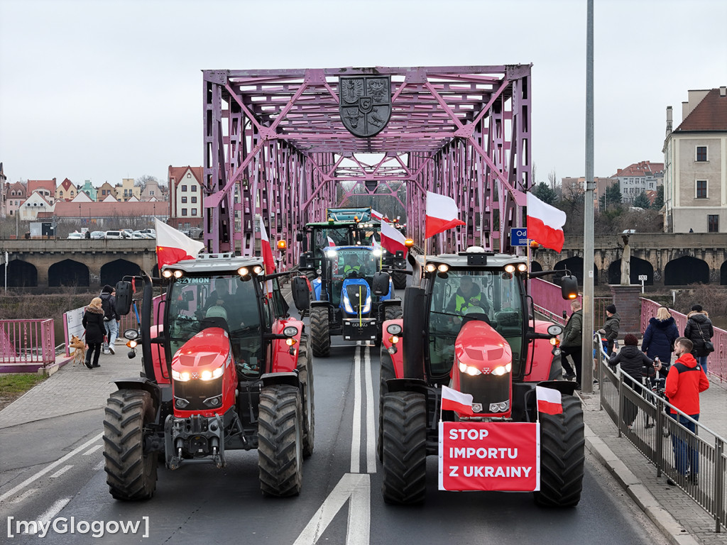 Grupa rolników urwała się z protestu na Ostrowie Tumskim w Głogowie