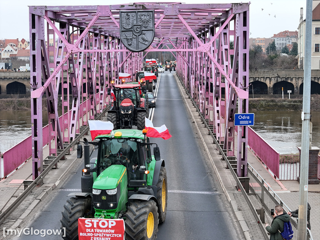 Grupa rolników urwała się z protestu na Ostrowie Tumskim w Głogowie