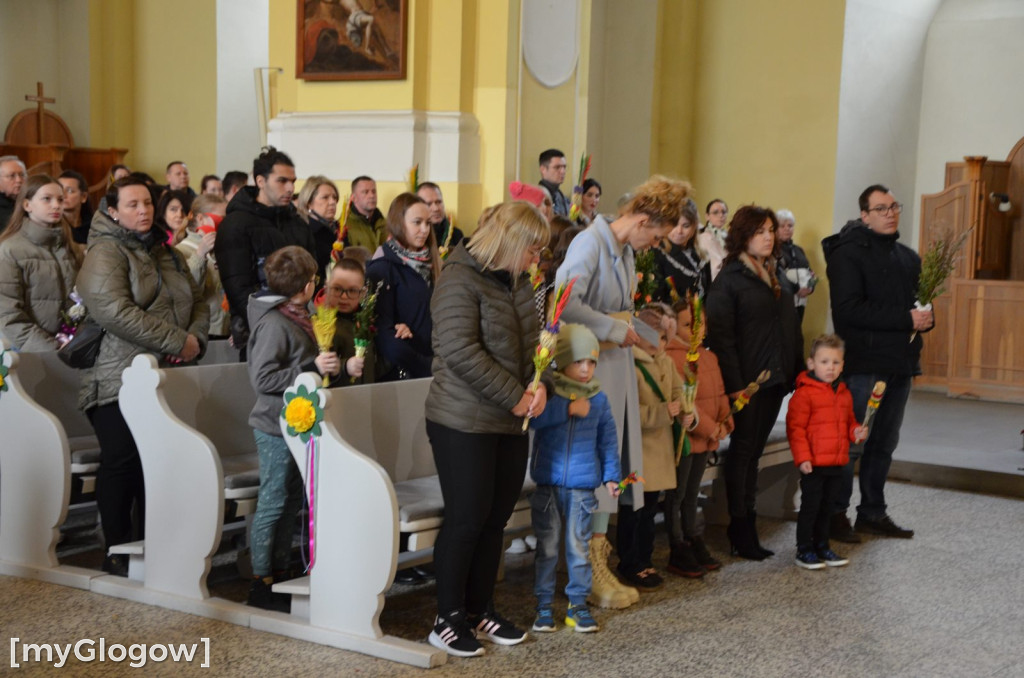 Msza święta w Niedzielę Palmową w kościele Bożego Ciała w Głogowie