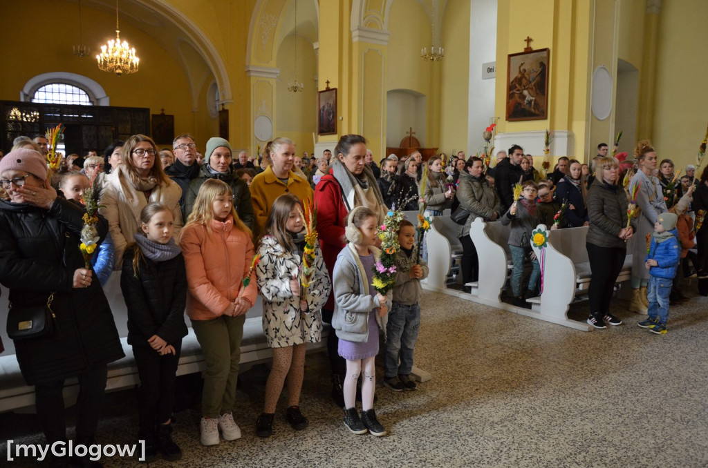 Msza święta w Niedzielę Palmową w kościele Bożego Ciała w Głogowie