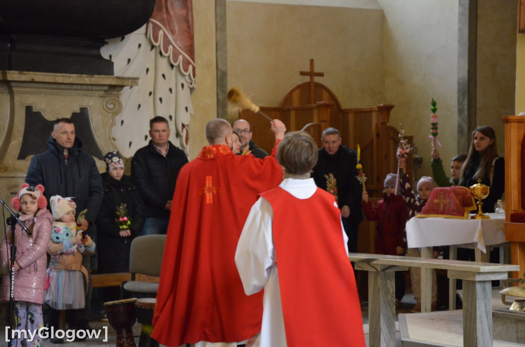 Msza święta w Niedzielę Palmową w kościele Bożego Ciała w Głogowie