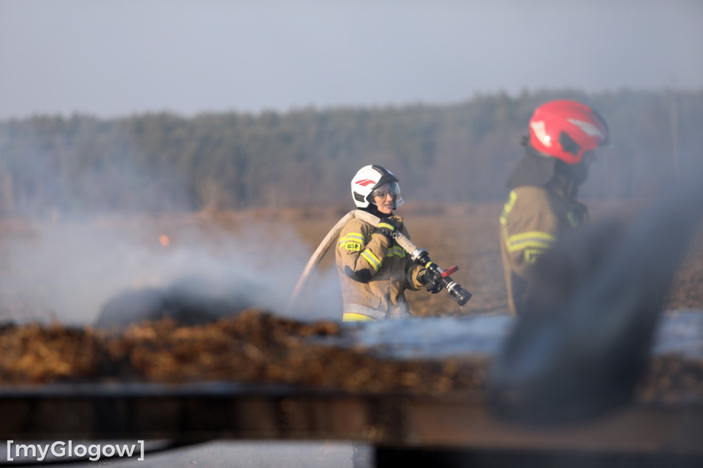 Pożar ciągnika we wsi pod Głogowem