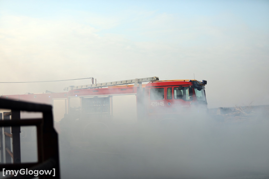 Pożar ciągnika we wsi pod Głogowem