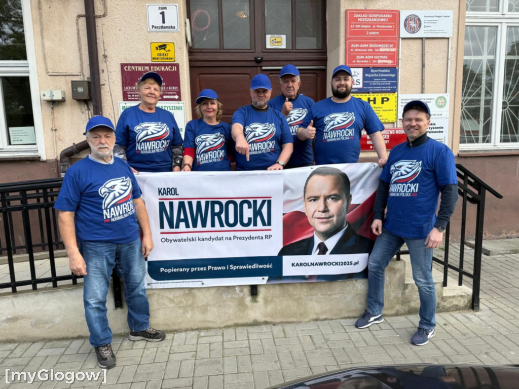 Głogów i powiat głogowski wspierają Nawrockiego