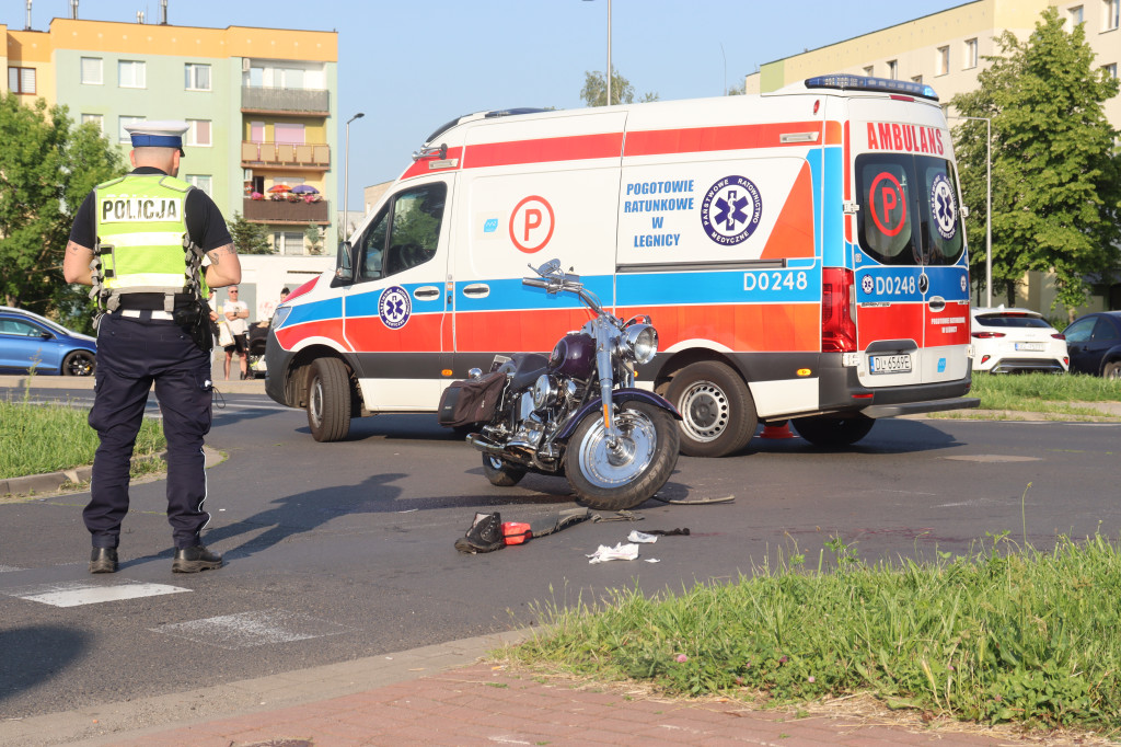 Wypadek motocyklisty na Folwarcznej