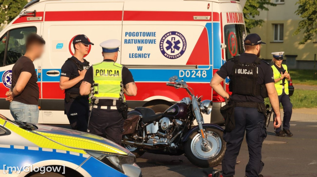 Wypadek motocyklisty na Folwarcznej