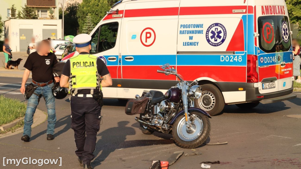 Wypadek motocyklisty na Folwarcznej