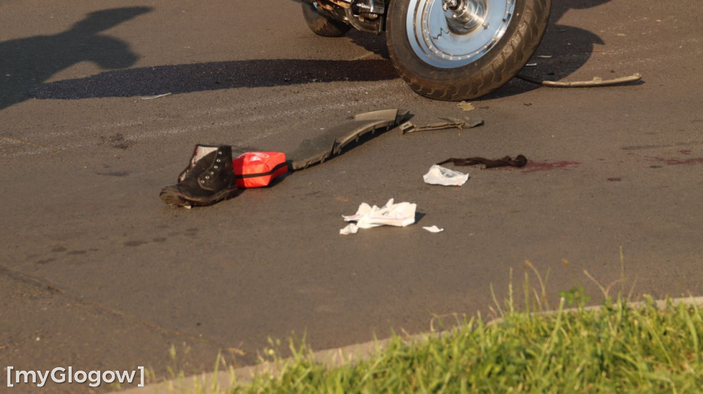 Wypadek motocyklisty na Folwarcznej